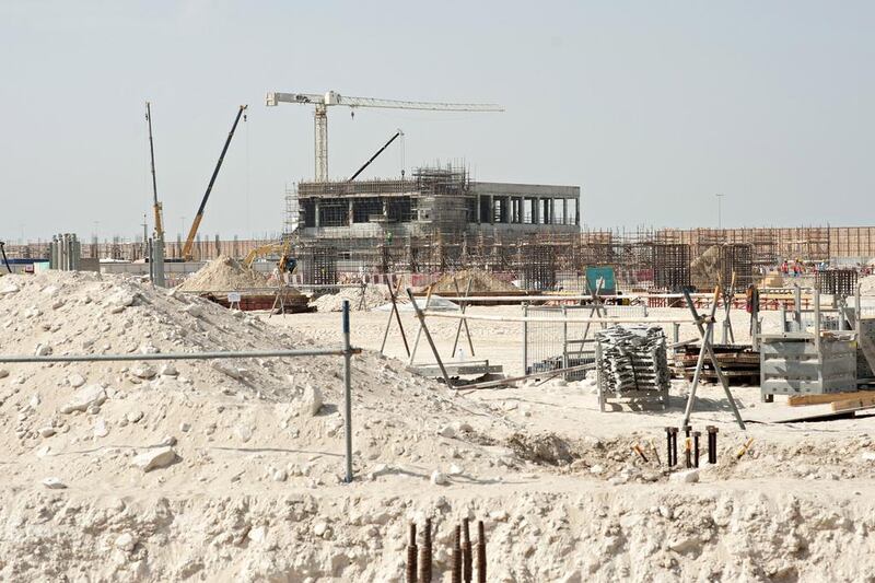 The power sub-station under construction by Dubai-based firm ETA. As works ramp up on the Dh10 billion project, the number of workers on site is expected to increase to 6,000 by 2015. Jeff Topping for The National