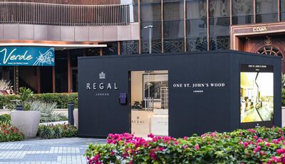 A Regal sales suite outside the Four Seasons Jumeirah in Dubai. The company is on a marketing tour across the GCC for its One St. John's Wood development. Courtesy Regal London
