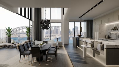 The dining area in a residential project in Australia, by Kelly Hoppen. Photo: Kelly Hoppen