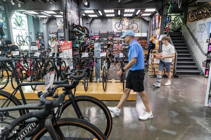 The Cycle Hub in Dubai Motor City enjoyed a boom in business once the Covid-19 lockdown was lifted in 2020. 
Antonie Robertson / The National
