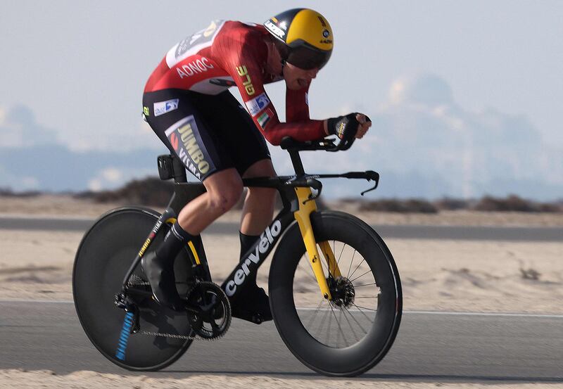 Tadej Pogacar during the second stage of the UAE Tour. AFP