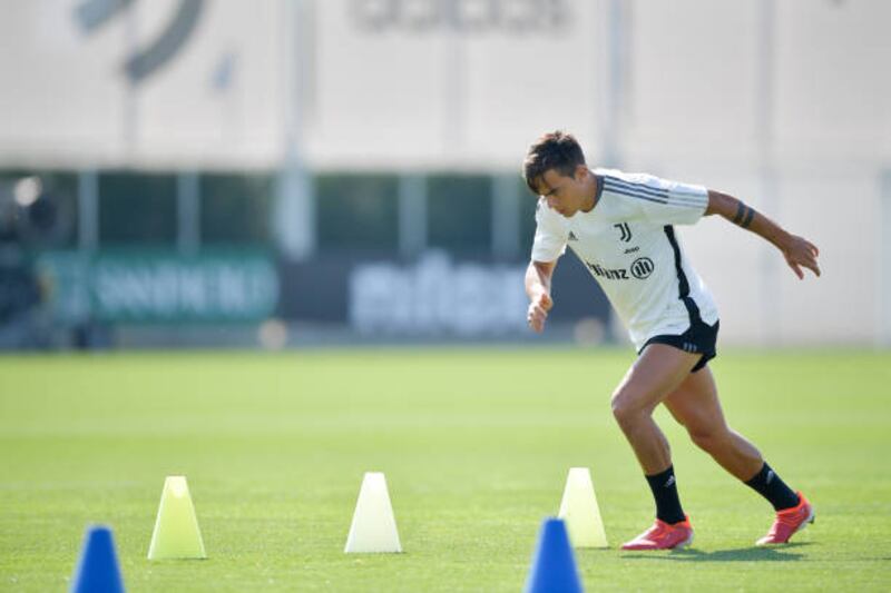 Paulo Dybala during Juventus' training session.