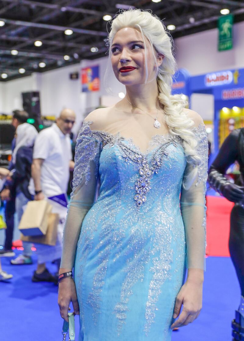 Dubai, April 12, 2019.  MEFCC day 2-
Makenzie Landeros as Elsa.
Victor Besa/The National.
Section:  AC  
Reporter:  Chris Newbould