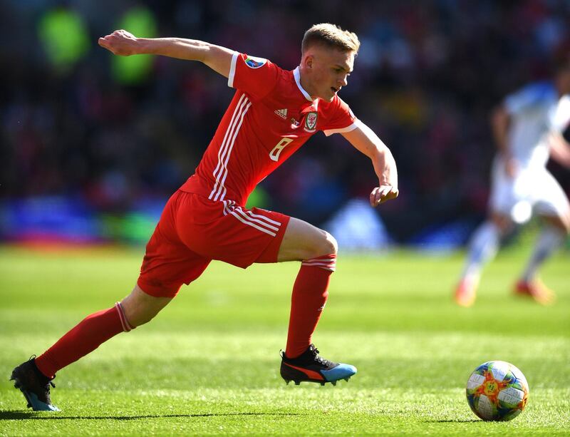 CARDIFF, WALES - MARCH 24:  Wales player Matthew Smith in action during the 2020 UEFA European Championships group  qualifying match between Wales and Slovakia at Cardiff City Stadium on March 24, 2019 in Cardiff, United Kingdom. (Photo by Stu Forster/Getty Images)