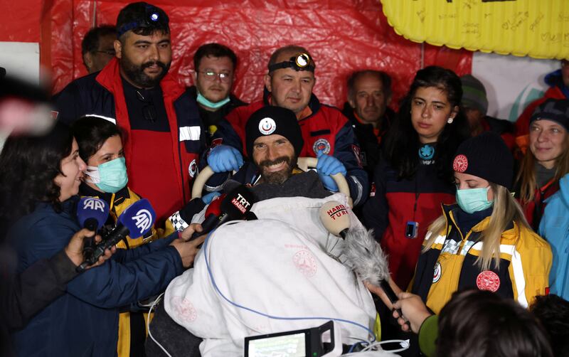 Mr Dickey had been co-leading a team to map new passages inside the cave when he began to suffer from gastrointestinal bleeding. He was given a blood transfusion and his condition improved. He was then strapped to a stretcher and carried out. Reuters