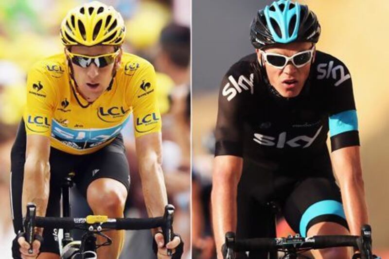 Sir Bradley Wiggins, left, and Chris Froome have been jostling to be the principal rider for Team Sky.
