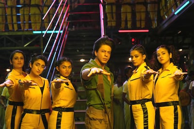 Aaliyah Qureishi, far right, plays a fighter who's part of Shah Rukh Khan's character's core squad in Jawan. Photo: Yash Raj Films
