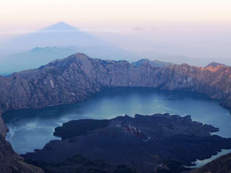 Mount Rinjani in Indonesia, which had one of the largest eruptions in the last millennium in 1257, magnitude 7. Photo: Dr Mike Cassidy