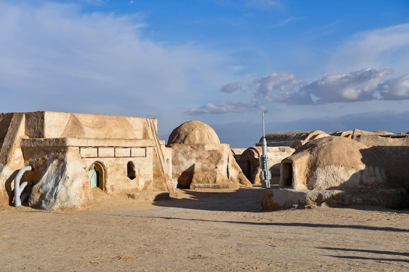 The set of the fictional 'Mos Espa spaceport' used in the filming of the 'Star Wars' film franchise in Ong Jemel (Camel's Neck), north of Tunisia's south-western Nefta oasis. AFP