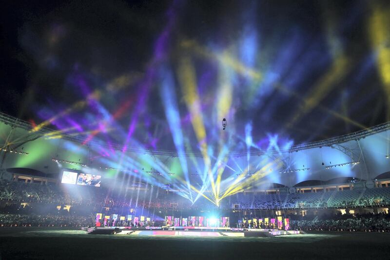 Dubai, United Arab Emirates - February 14, 2019: The opening ceremony of the 2019 Pakistan Super League. Thursday the 14th of February 2019 at The International Cricket Stadium, Dubai. Chris Whiteoak / The National