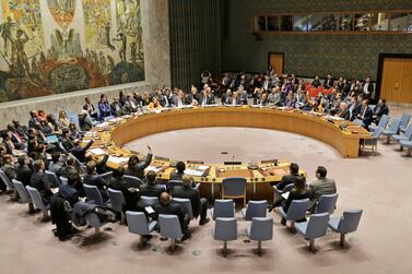 Members of the UN Security Council vote on the United States' Venezuela resolution. AP Photo