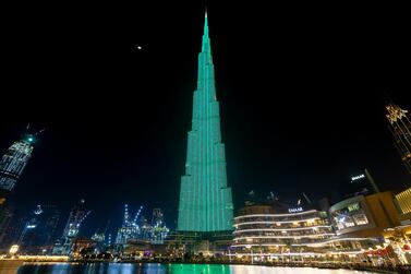 Burj Khalifa was in 2020 lit up in celebration of St Patrick’s Day. WAM