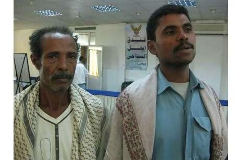 Yahia Ahmed Hajori, left, and Qanaf bin Sayarh were enslaved in Yemen.