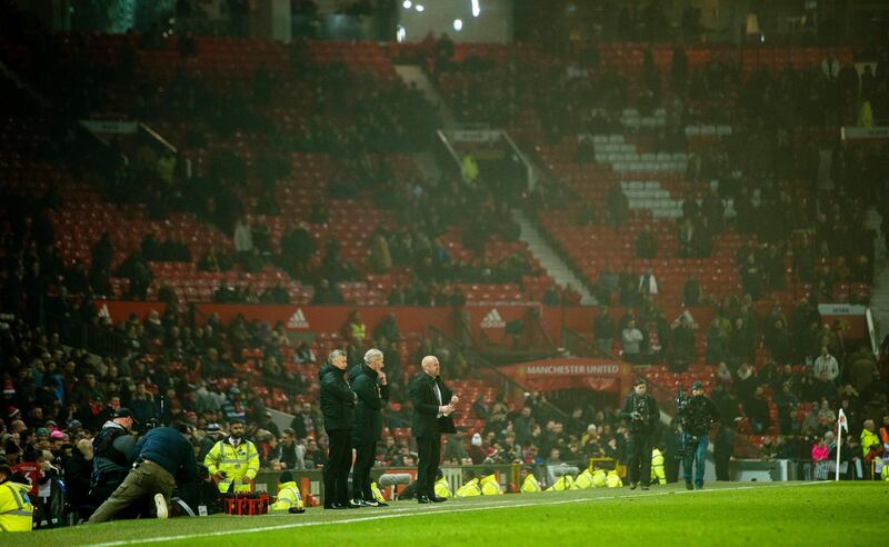 View of empty seats during the Premier League match between Manchester United and Burnley. EPA