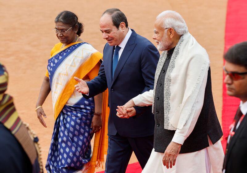 As well as being chief guest for India's Republic Day celebrations, Mr El Sisi's visit commemorates the 75th anniversary of diplomatic relations between Cairo and Delhi. Reuters