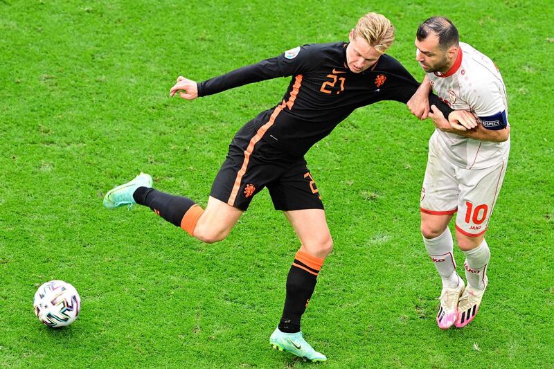 Frenkie De Jong - 7: Twists and turns, makes intelligent passes as he knitted the Dutch attack behind the front two. Now a key performer at Barcelona, he’s the Netherland’s best player technically and one of the squad's three world-class players. AFP