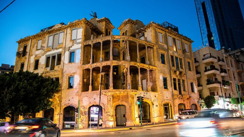 Beit Beirut, a renovated mansion once used as a snipers' nest during the Lebanese Civil War, is now a museum housing exhibitions as part of Beirut Design Week. Courtesy Taim Karesly