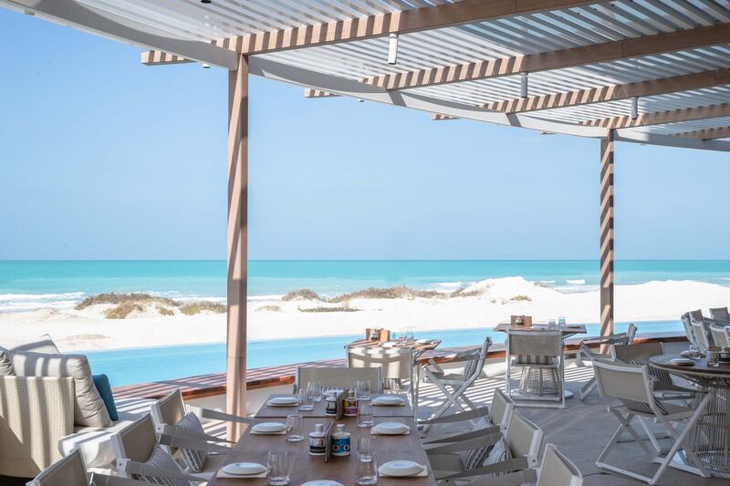 A restaurant at Jumeirah at Saadiyat Island Resort, Abu Dhabi. Courtesy Jumeirah at Saadiyat Island Resort