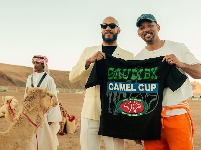 Will Smith and Swizz Beatz attend the AlUla Camel Cup. Photo: Instagram / Swizz Beatz