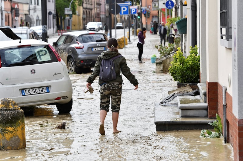 Floodwater in Castel Bolognese. Reuters
