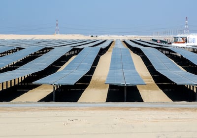 A view of Al Dhafra solar park in Abu Dhabi. Victor Besa / The National