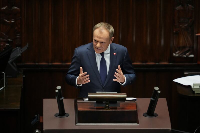 Newly elected Prime Minister Donald Tusk presents his government's programme. Reuters