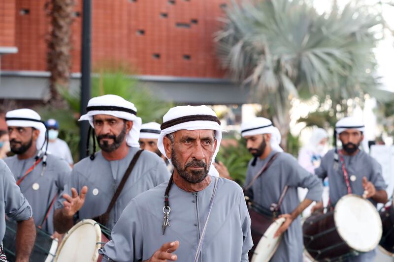 Music on the streets of Dubai for Expo 2020.  Khushnum Bhandari / The National