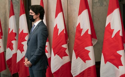 Mr Trudeau is himself currently isolating due to Covid-19. AP
