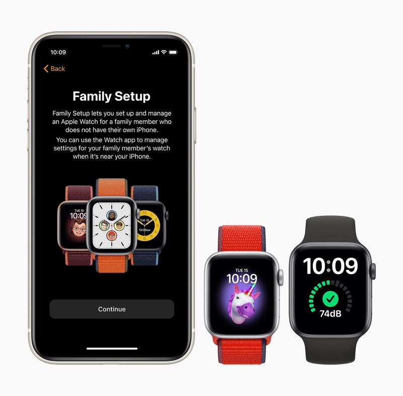 The Family Setup in Watch OS 7 brings Apple Watch features to family members.  EPA