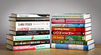 The 16 nominees for this year's Women's Prize for Fiction longlist. Courtesy Women's Prize for Fiction