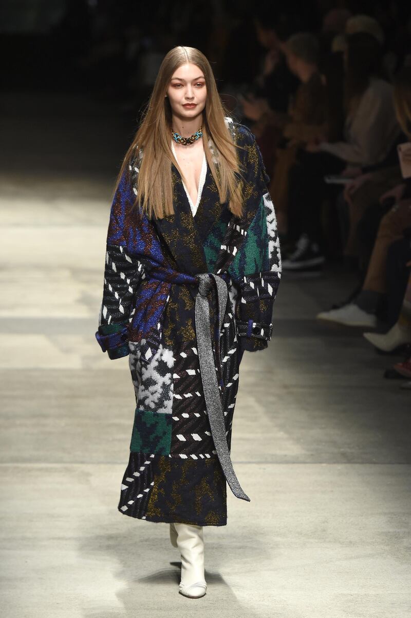 MILAN, ITALY - FEBRUARY 22: Gigi Hadid walks the runway during the Missoni fashion show as part of Milan Fashion Week Fall/Winter 2020-2021 on February 22, 2020 in Milan, Italy. (Photo by Tullio M. Puglia/Getty Images)