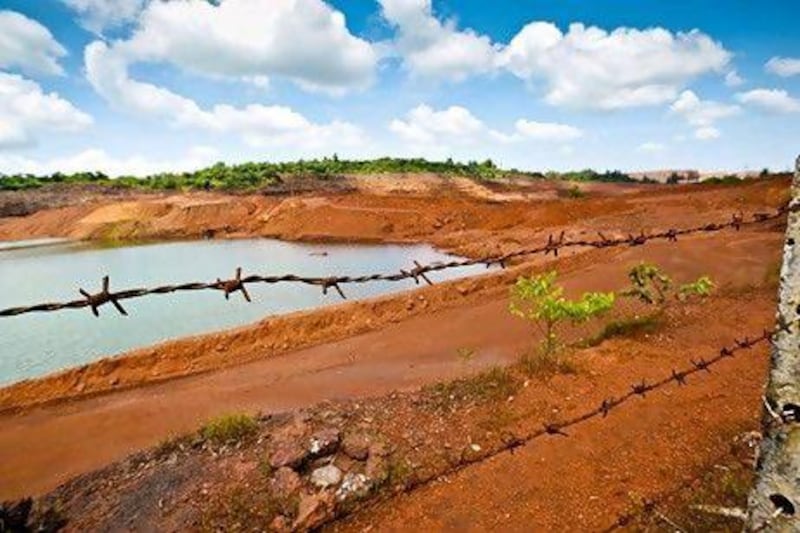 Chowgule iron ore mine, south Goa. The mine is at a standstill and the workers nowhere to be seen after mining was banned in the state.