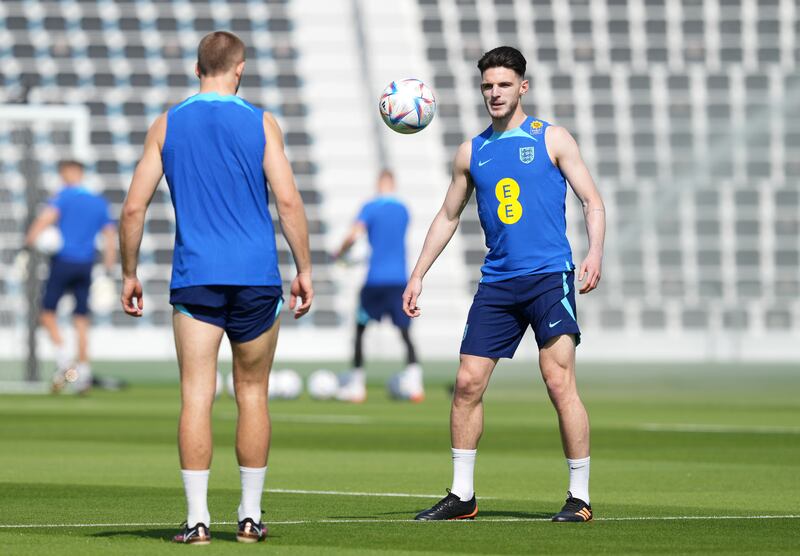 England's Declan Rice and Eric Dier. PA