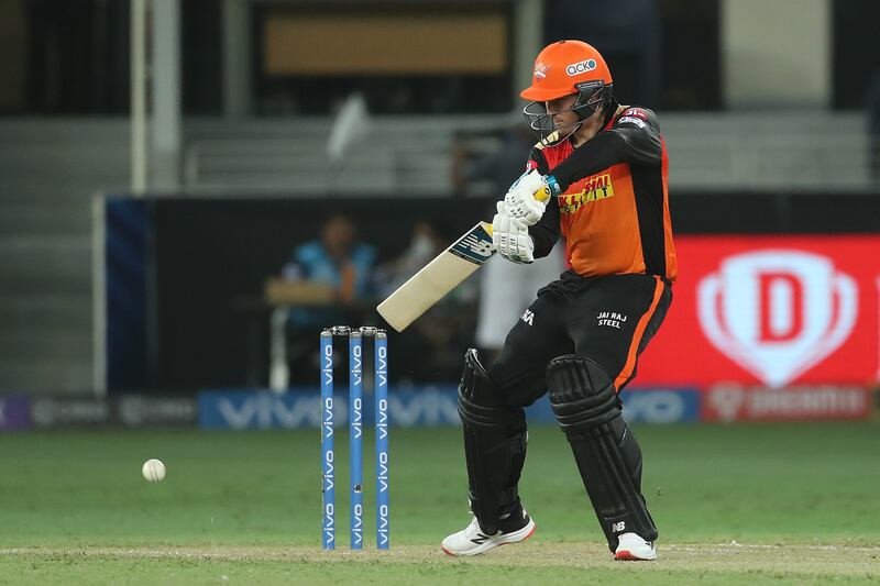 Jason Roy top-scored for Sunrisers Hyderabad at the Dubai International Stadium on Monday. Sportzpics for IPL