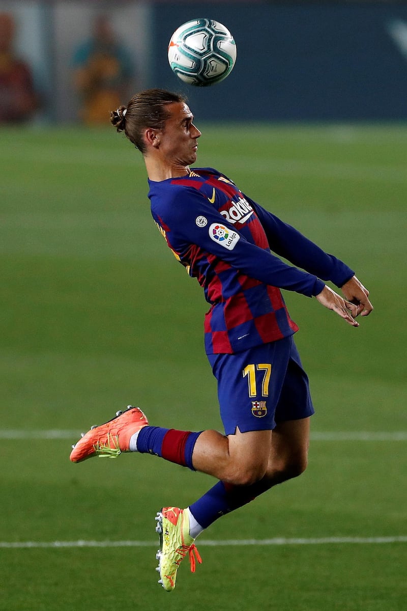 Barcelona's Antoine Griezmann in action during the La Liga match at home to Athletic Bilbao on June 23, 2020. The Frenchman started the game but was withdrawn after 65 minutes. EPA