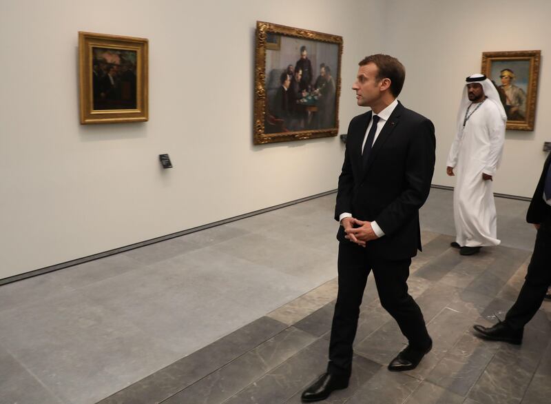 The French president tours Louvre Abu Dhabi. Ludovic Marin / AFP Photo