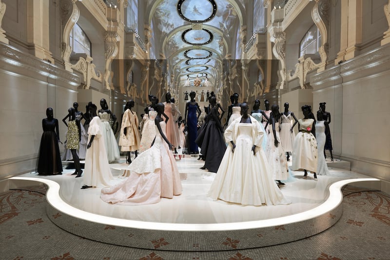 Evening gowns at the Christian Dior: Designer Of Dreams exhibition. Photo by Adrien Dirand