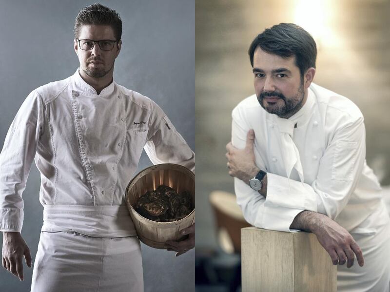 Ossiano’s chef de cuisine, Gregoire Berger, above left, will collaborate with Jean Francois Piege. 