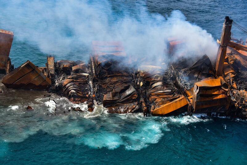 Earlier efforts to tow the vessel farther from the coast of Colombo failed because of poor weather. EPA