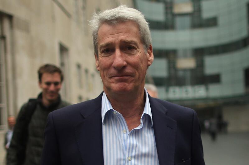 LONDON, ENGLAND - OCTOBER 22:  The BBC's Newsnight presenter Jeremy Paxman leaves BBC Broadcasting House on October 22, 2012 in London, England. A BBC1 'Panorama' documentary, to be broadcast later tonight, contains new allegations about the handling by BBC2 programme 'Newsnight' concerning claims of sexual abuse allegedly carried out by fomer BBC television presenter, Sir Jimmy Savile, the transmission of which was subsequently dropped. Police have confirmed that Savile, the BBC presenter and DJ who died in October 2011 aged 84, may have sexually abused children on BBC premises.  (Photo by Dan Kitwood/Getty Images)