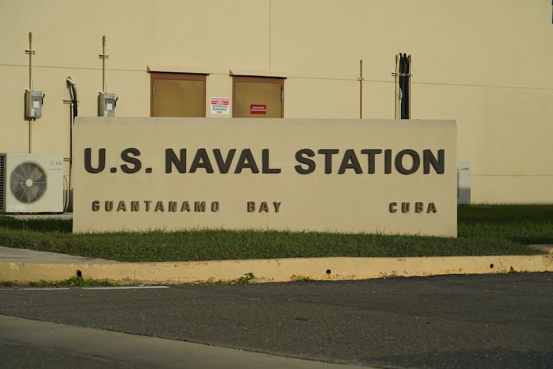 A US Naval Station sign at Guantanamo Bay.