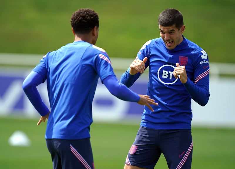 England's Conor Coady during a training session at St George's Park, Burton upon Trent.