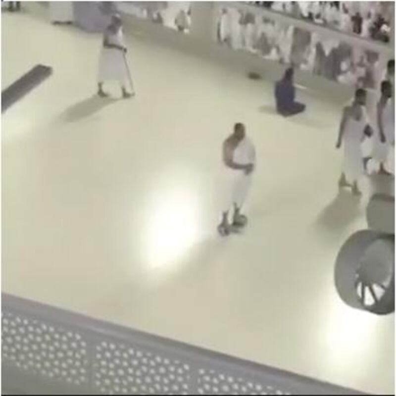 This still from a video that went viral – showing a pilgrim doing tawaf (circling the Kaaba) as part of Umra in Mecca on a hands free segway – proves the point that we can’t stop technology from appearing in every aspect of our life. 