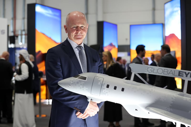 Micael Johansson, Saab chief executive, at Idex 2023 in Abu Dhabi. Chris Whiteoak / The National