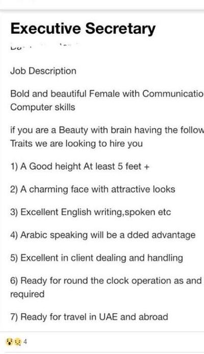 A recent job ad posted online.