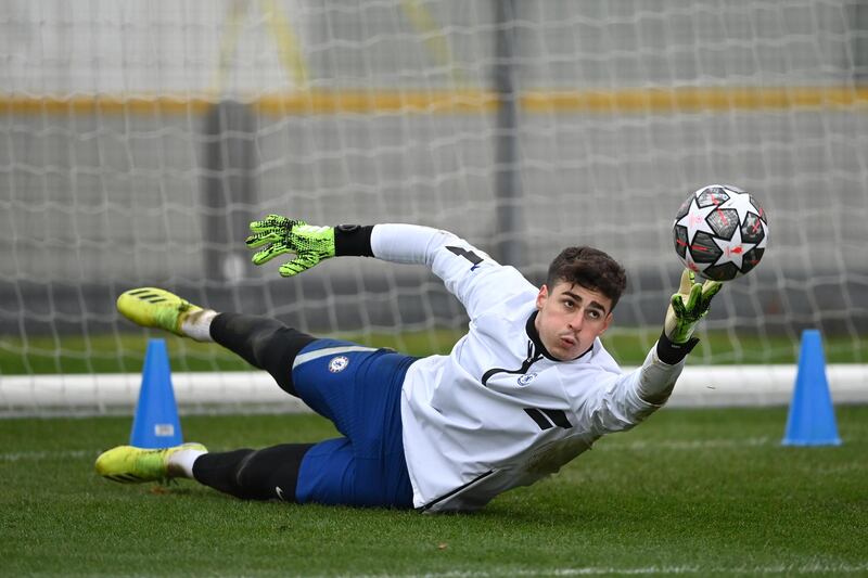 COBHAM, ENGLAND - FEBRUARY 22:  Kepa Arrizabalaga of Chelsea during a training session at Chelsea Training Ground on February 22, 2021 in Cobham, England. (Photo by Darren Walsh/Chelsea FC via Getty Images)