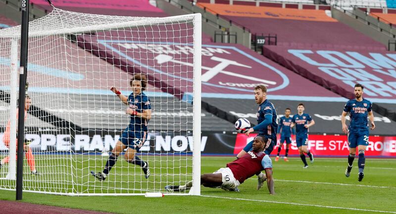 Michail Antonio - 7: Big striker scored in September’s corresponding fixture at the Emirates Stadium and teed-up Lingard for the opening goal here. Excellent downward header was touched into the net by teammate Soucek. Should have made it 4-2 with 15 minutes to go but somehow hit the post from a couple of metres out. Took frustrations out on Luiz with poor tackle with a few minutes left that earned him a booking. PA