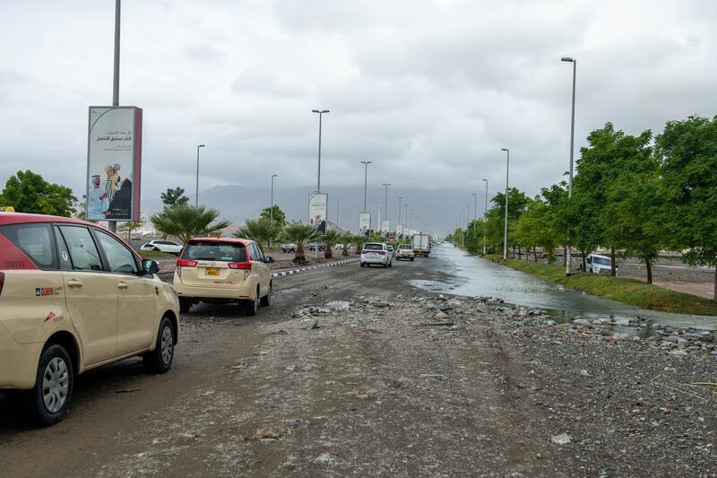 Water on the roads in Fujairah. Issa Alkindy/The National