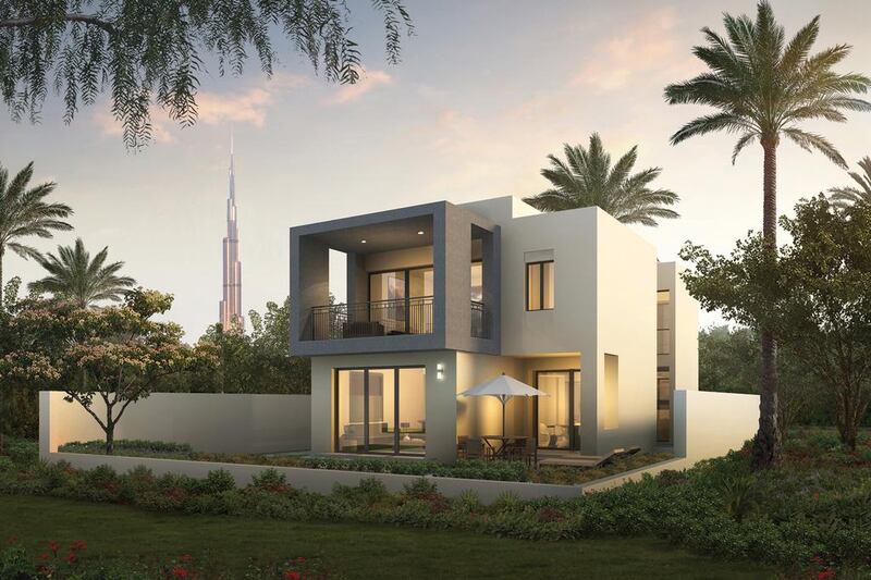 A rendering of a villa at Sidra in Dubai Hills' third zone. Courtesy Emaar