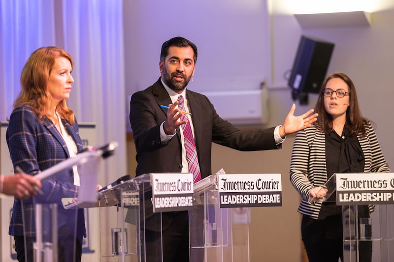 Ash Regan, Humza Yousaf and Kate Forbes are in the running to lead the Scottish National Party. PA